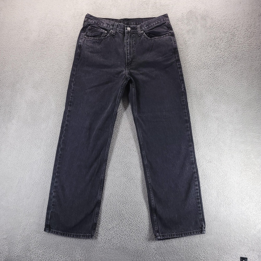 Levis 565 Jeans Mens 32x32 Black Relaxed Straight Dark Wash Denim Comfort